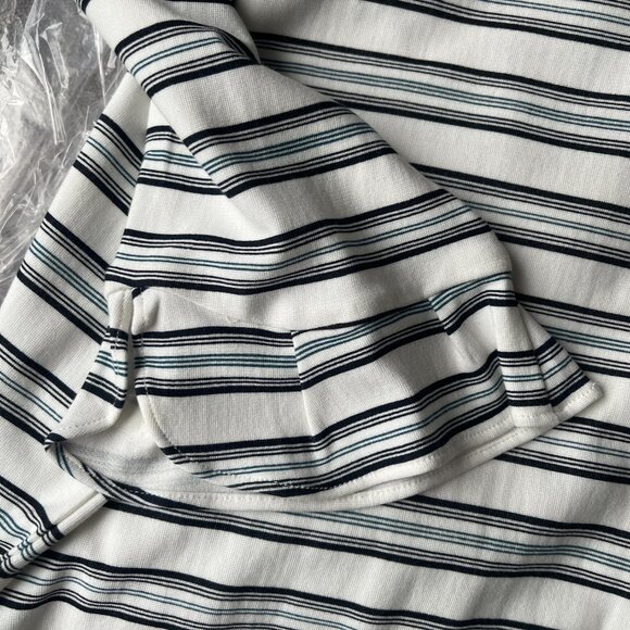 Ann Taylor Factory Striped Blouse with Elbow Length Ruffles Sleeves Size Medium - Picture 5 of 6